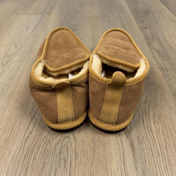 L.L. Bean Slipper Shoes Mens Size 12 Brown Suede Shearling Lined Moccasin Indoor main image 7